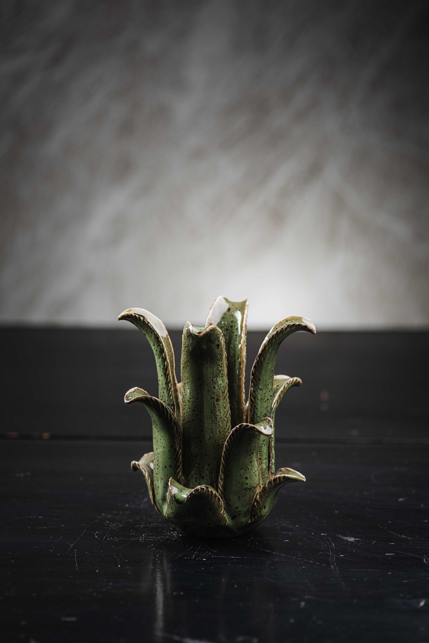 Κεραμικό Tealight Organic Design Moss Green Μεσαίου Μεγέθους