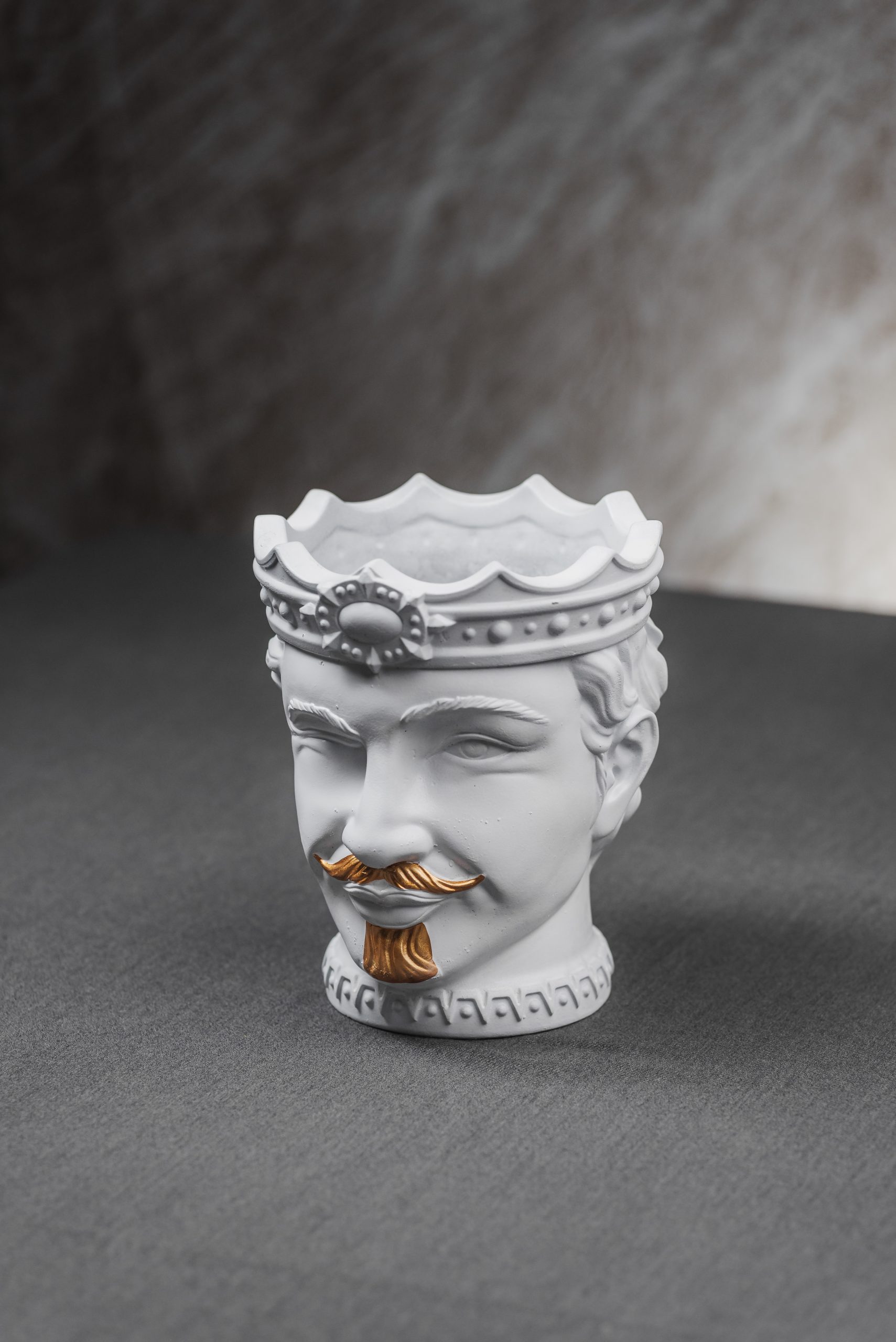 Κεραμικό Κασπώ Ανδρική Προτομή - White & Gold - Image 2