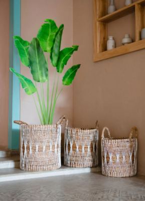 Boho Laundry Basket | Plant Basket | Storage Basket MANDURO made of Banana Fibre (3 sizes)